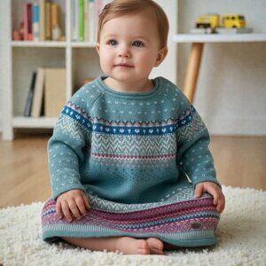 Souris Mini Sweater Knit Fair-Isle Dress size 6 Months